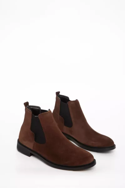 بوت و بوتی مردانه چرم طبیعی سوئید قهوه‌ای ۲۰۹۶۸ برند SOHO - 989570924