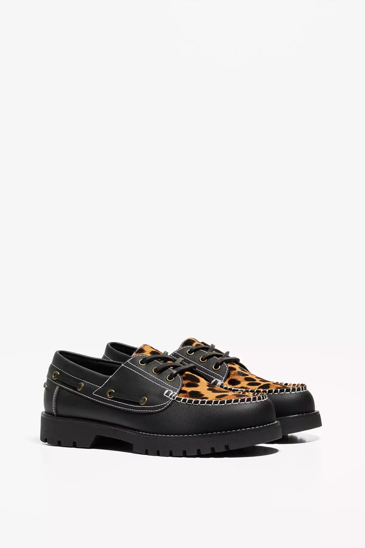 کفش قایق طرح پلنگی برند Bershka - 951881648