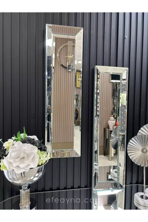 ست آینه جانبی نقره‌ای ۲ عددی (۲۵x90 سانتی‌متر x ۲ عدد) برند Efe Ayna - 845229320