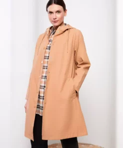 بارانی زنانه کلاهدار با آستینهای بلند و طراحی ساده برند LC Waikiki - 679303906