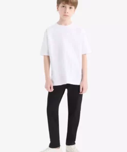 تیشرت ساده یقه دوچرخهای کوتاهمتر برای پسران K1687A625AU برند Defacto - 954942841