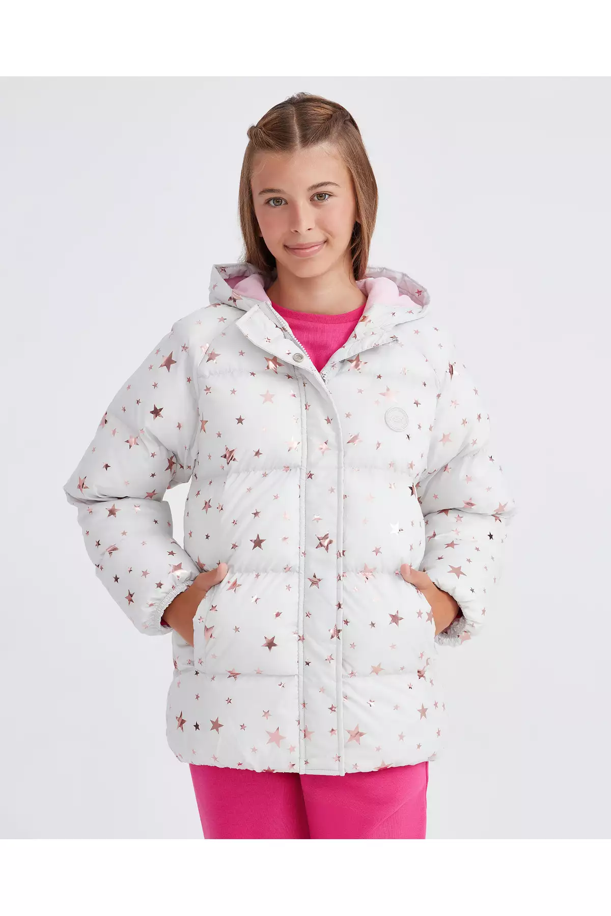 جاکت پدینگ بیرونی بزرگ دخترانه گاندی رنگی خاکستری مدل SK232042-032 برند Skechers - 760863443