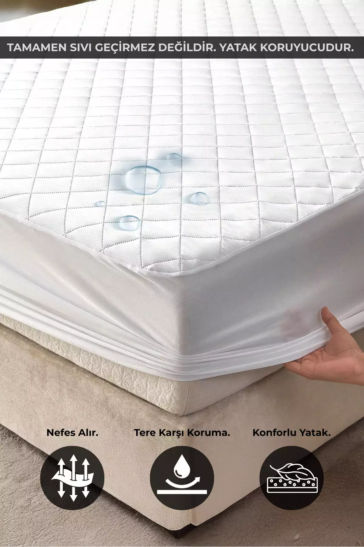 آلست فنر دار با روکش پنبهای برای تشک، مناسب برای تخت یک نفره و دو نفره با ابعاد 100x200، 160x200، 180x200 برند Owra - 972989205