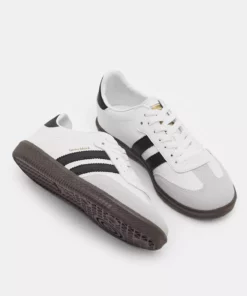 کتانی ورزشی مشکی و سفید با زیره ترمو و خطوط کناری برای استفاده عمومی برند Tonny Black - 879885114