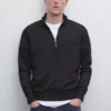 ژاکت با یقه دیپ و بافتنی برند Massimo Dutti - 957244941