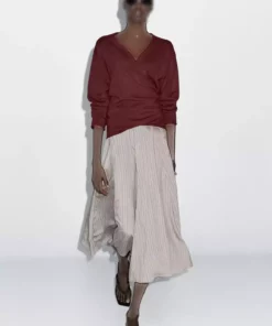 دامن میدی خطدار A شکل برند Massimo Dutti - 979555115