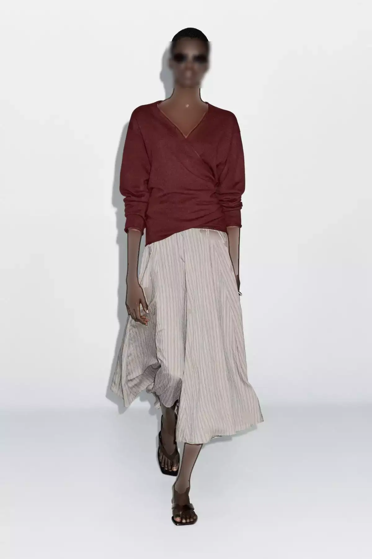 دامن میدی خطدار A شکل برند Massimo Dutti - 979555115