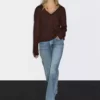 کاپشن با یقه V و بافتن مو به سبک بافتی برند Massimo Dutti - 957597219