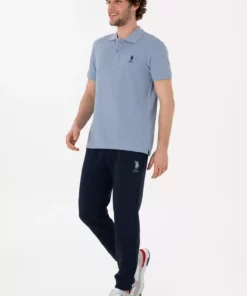 شلوار ورزشی مردانه با فیت اسلیم و دمپا کشباف رنگ سرمهای 50298047-VR033 برند U.S. Polo Assn. - 922054979