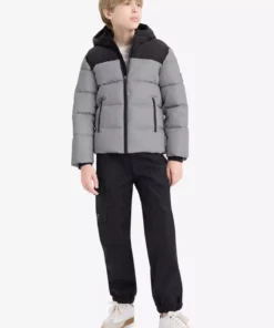 پالتوی کاپشن کلاهدار با کلاه و آستر پشمی ضد آب برای پسران - کد E9348A825WN برند Defacto - 993840677