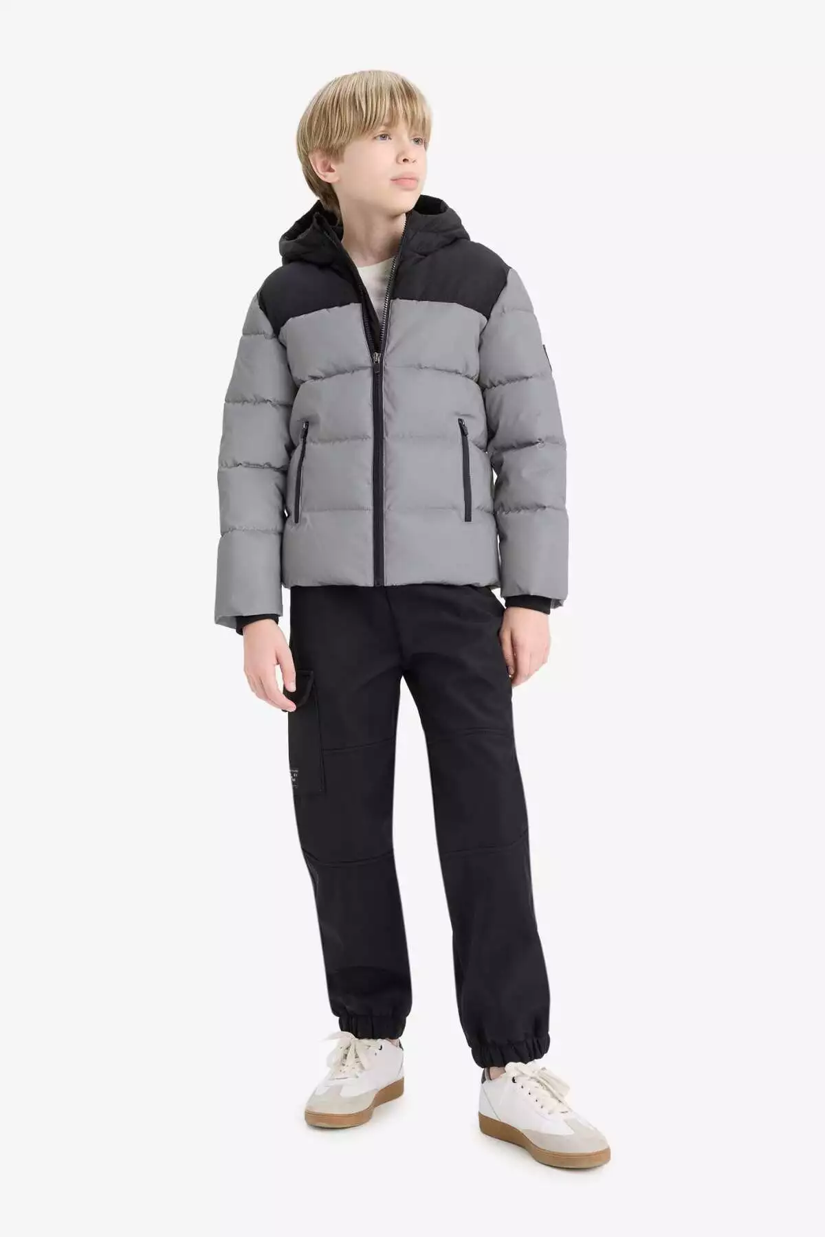 پالتوی کاپشن کلاهدار با کلاه و آستر پشمی ضد آب برای پسران - کد E9348A825WN برند Defacto - 993840677