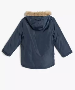 کاپشن هودی چرم سونی با جزئیات، زیپ و جیبدار برند Koton - 877177098