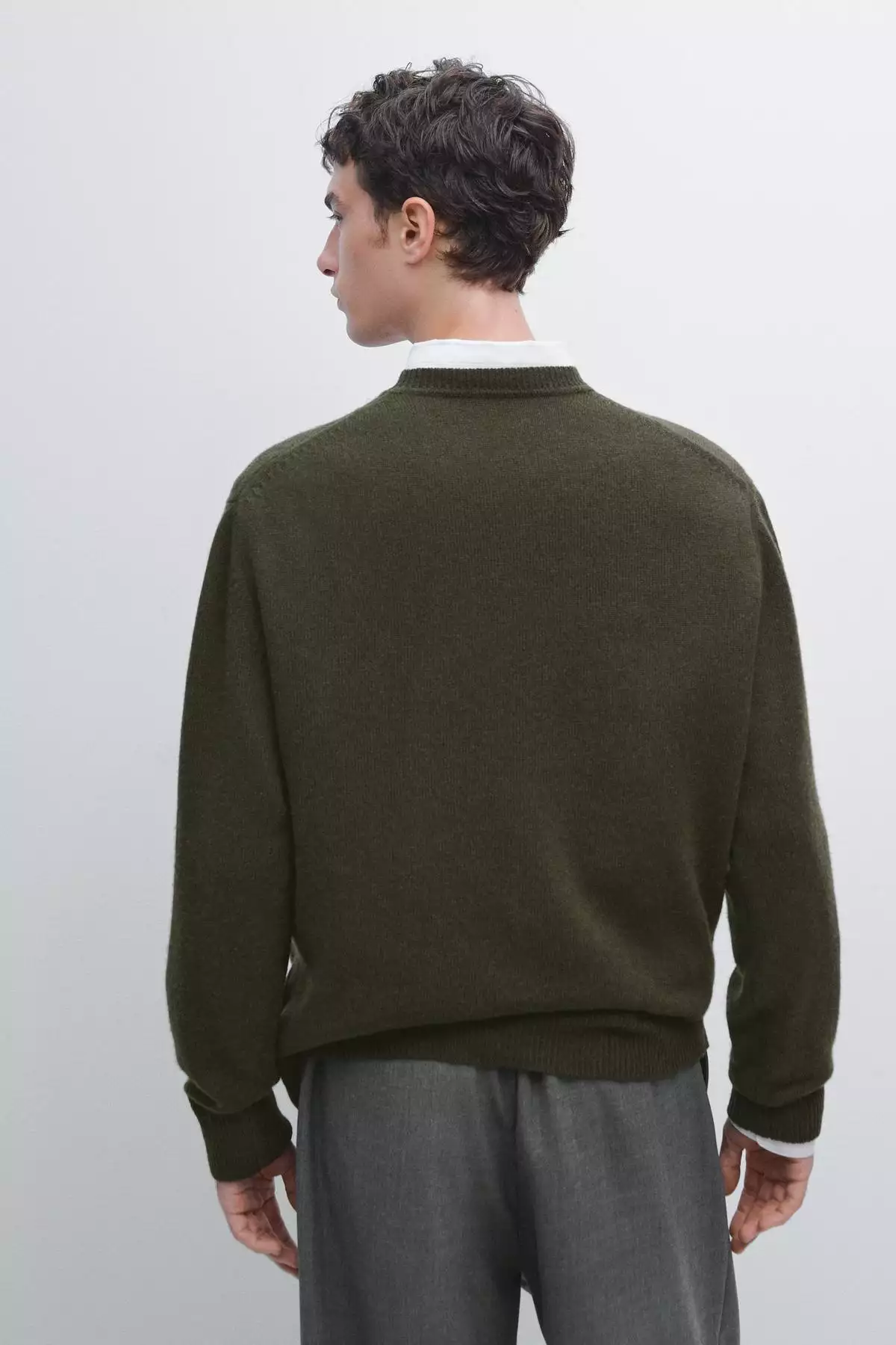 ژاکت بافتنی یقه دوچرخهای با ترکیب پشم یوزی برند Massimo Dutti - 1024807599