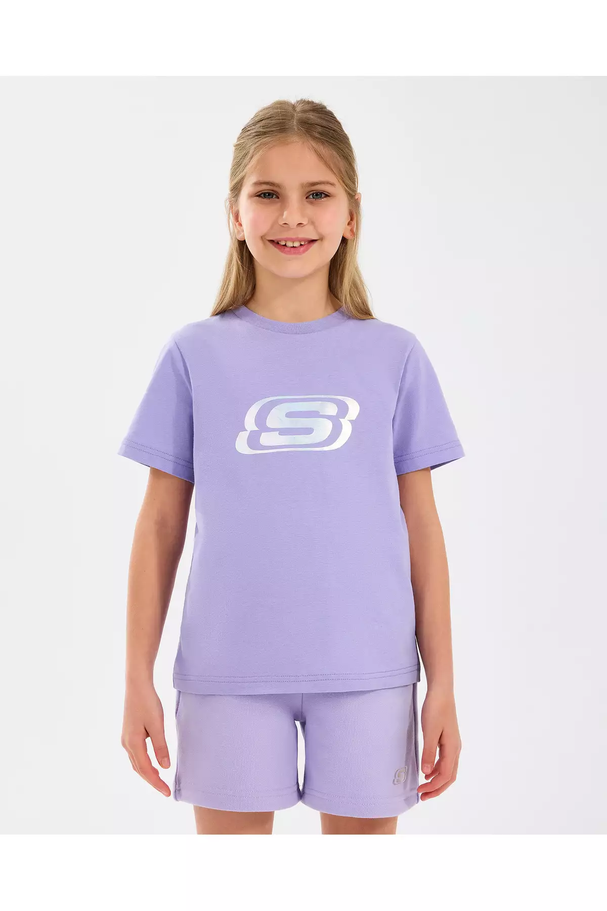 تیشرت اساسی بزرگ دخترانه بنفش مدل SK232139-505 برند Skechers - 929652527