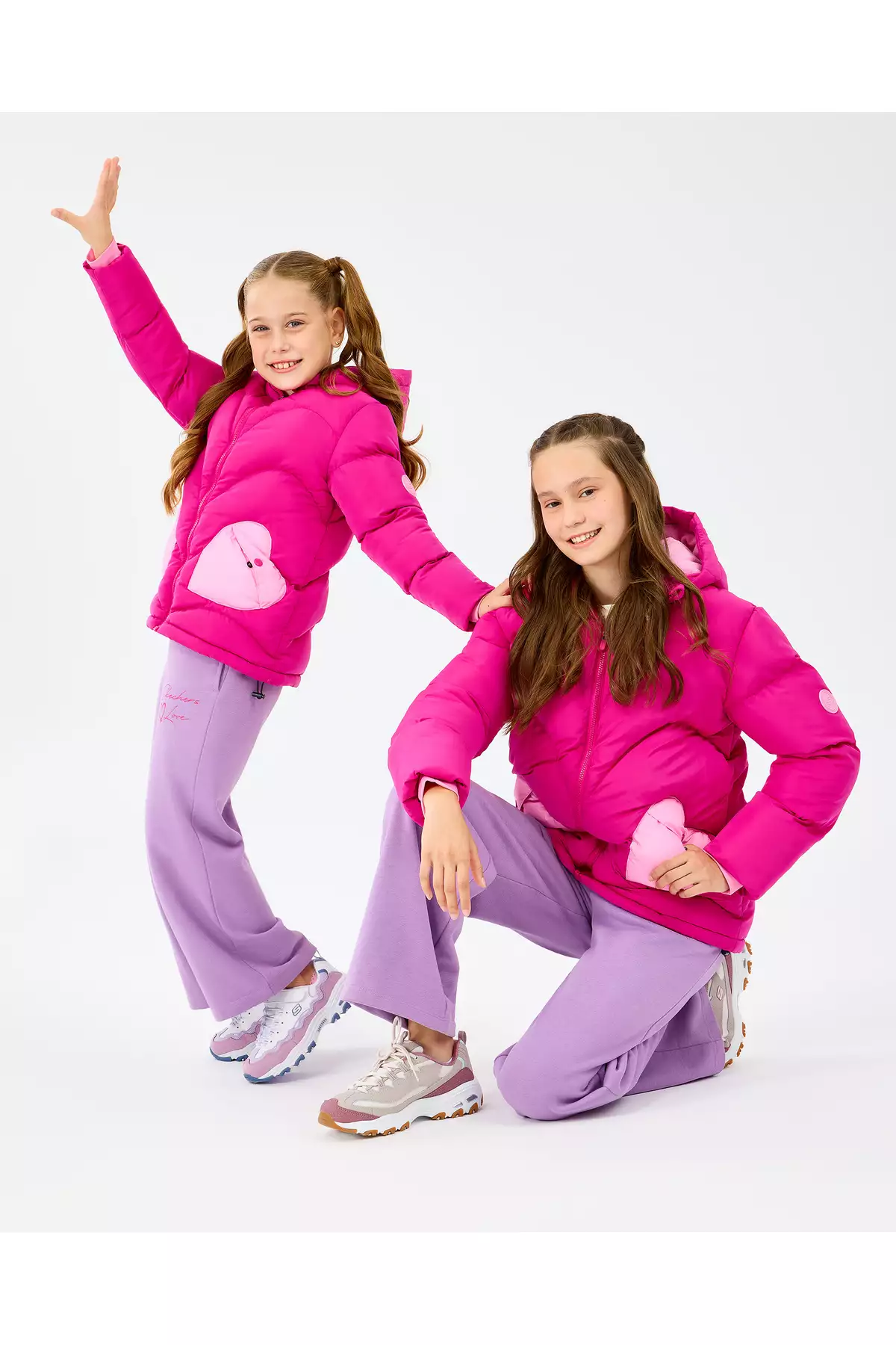 کت بزرگ دخترانه پافر جی رنگ بنفش مدل SK2520039-3935 برند Skechers - 992659995