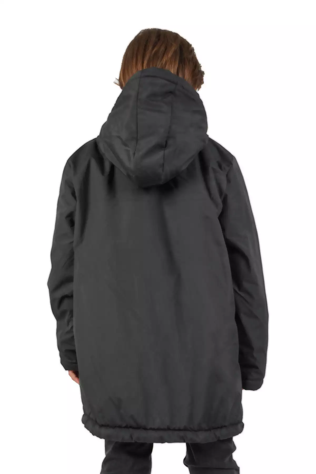 کاپشن و بارانی پارکا با کلاه و داخلی خزدار برای پسران - مشکی، ضد آب و ضد باد برند QAWWA - 759719104