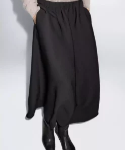 دامن میدی A شکل با کمر الاستیک برند Massimo Dutti - 1016780726