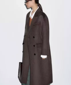 کاپشن پشمی بلند ترکیبی دو طرفه برند Massimo Dutti - 978171582