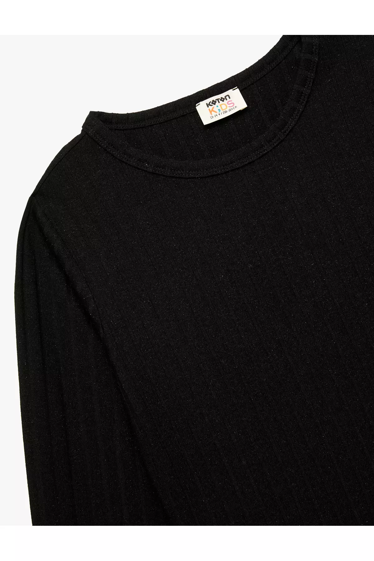 تیشرت بیسیک یقه گرد با آستین بلند از ترکیب ویسکوز برند Koton - 964433056