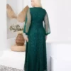 پیراهن دگاجه یقه بلند بزرگ سایز سبز برند BÜYÜK MODA BEDEN - 983122593