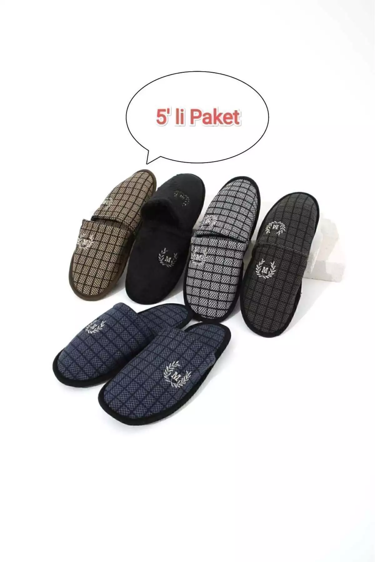 پکیج ۵ عددی M دمپایی زمستانی دمپایی خانگی ست جهیزیه دمپایی مهمان برند Moda Devrin - 702644870