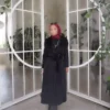 کاپشن زنانه بزرگ با یقه و آستر و کمربند فکدار فرهان برند GLR&GYM - 996775831