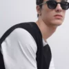 ژاکت با یقه V برند Massimo Dutti - 957244836