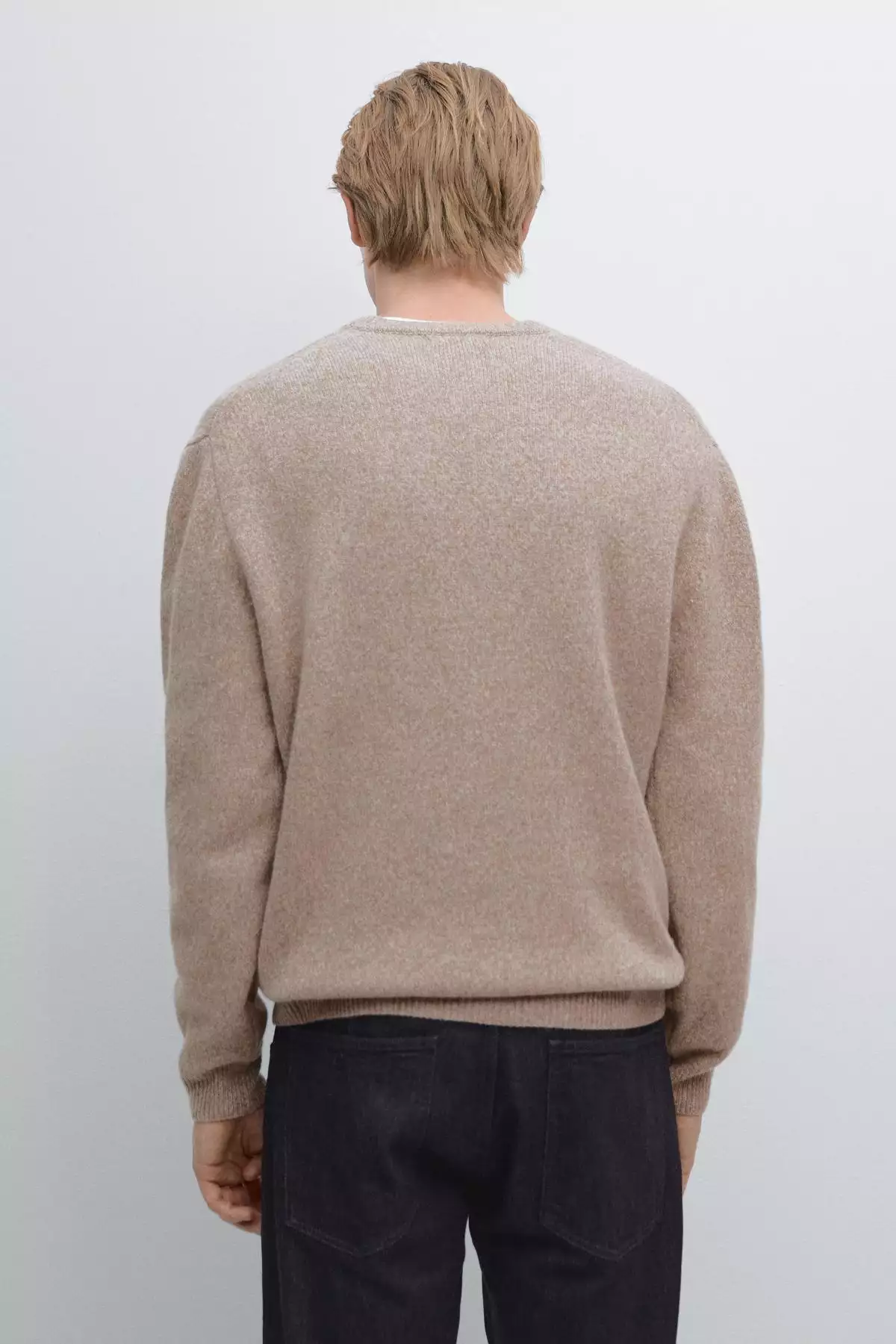 ژاکت با یقه دوچرخهای و طراحی ملانژ برند Massimo Dutti - 987799583