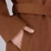 کاپشن زنانه پشمی کلاهدار با جزئیات کمربند و آستر، سایز بزرگ برند Mooi XXL - 1029475239