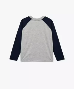 تیشرت آستین بلند خاکستری با طرح کلاسیک برای پسران 6WKB10237TK برند Koton - 985772777