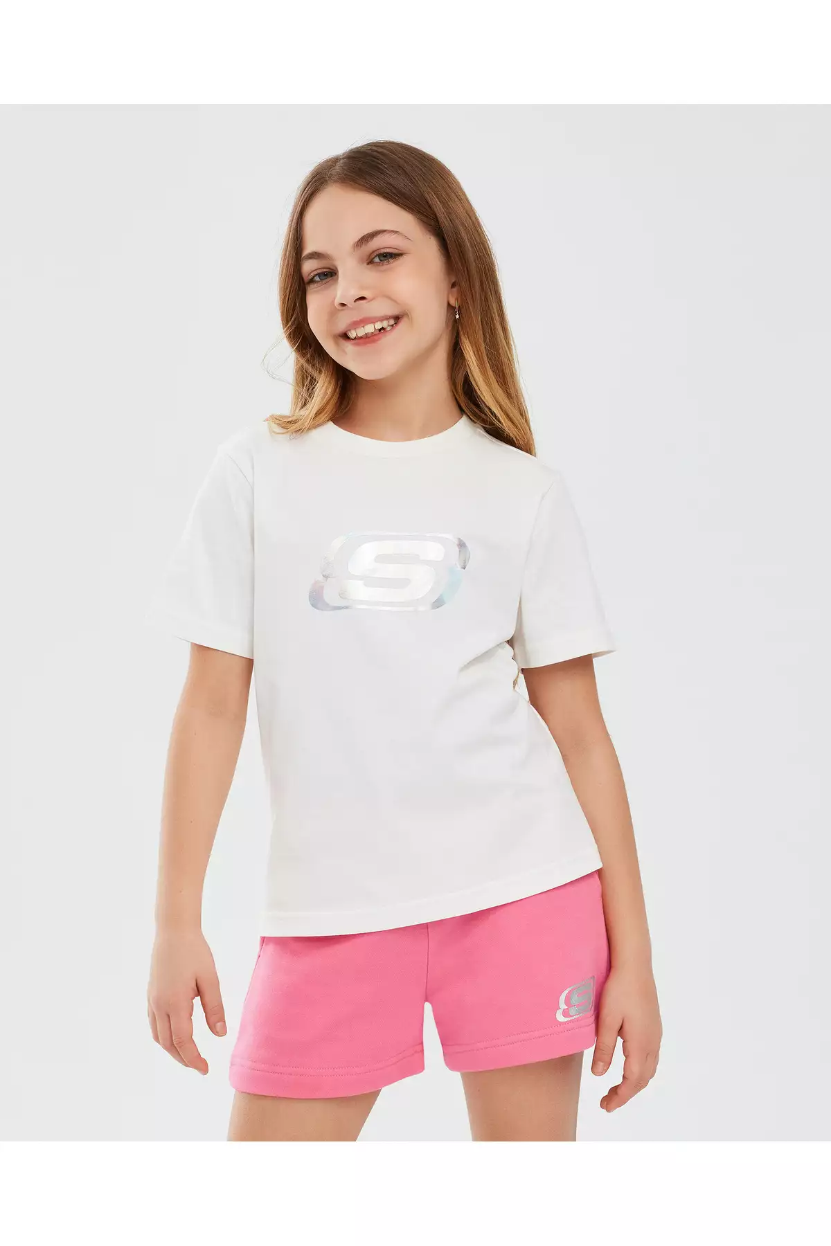 تیشرت آستین کوتاه ضروری G برای دختر بچه بزرگ - تیشرت سفید SK232139-102 برند Skechers - 814122820