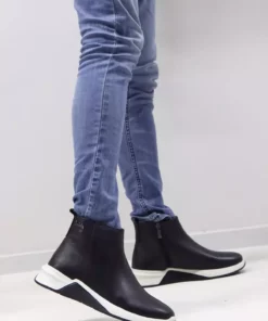 بوت چرم سیاه مردانه 411253 برند Pierre Cardin - 378060061