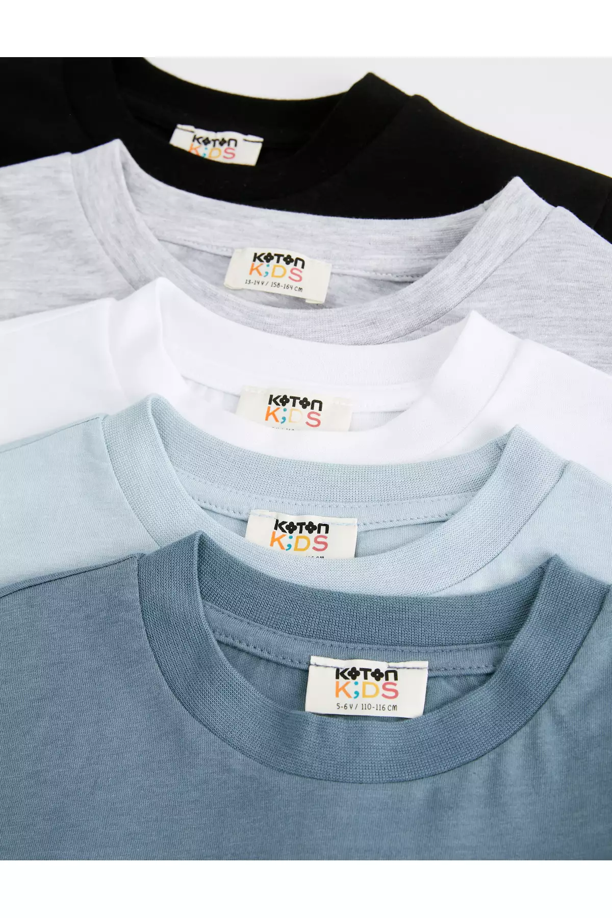 ست ۵ تایی تیشرت نخی یقه گرد با آستین بلند برند Koton - 975207093