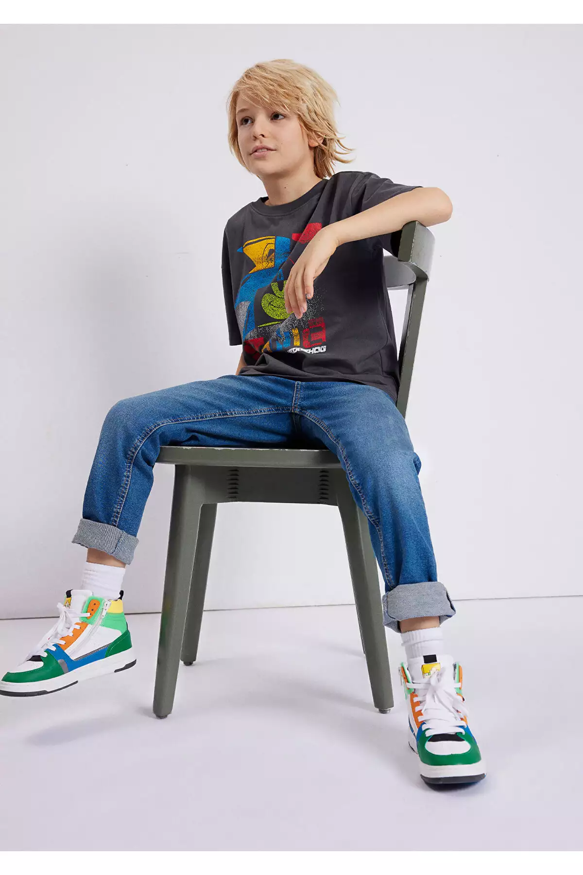 تیشرت گرافیکی سونیک به رنگ آنتراسیت / مدل اوورسایز 6610160-80106 برند Mavi - 792173229