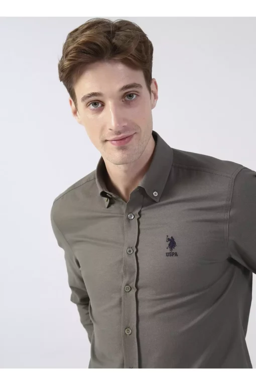 پیراهن مردانه سبز با یقه دکمه‌ای Nova022k برند U.S. Polo Assn. - 364696890