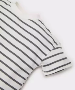 تیشرت کوتاه آستین با یقه گرد خطدار برای نوزاد پسر E6740A525SM برند Defacto - 921597269