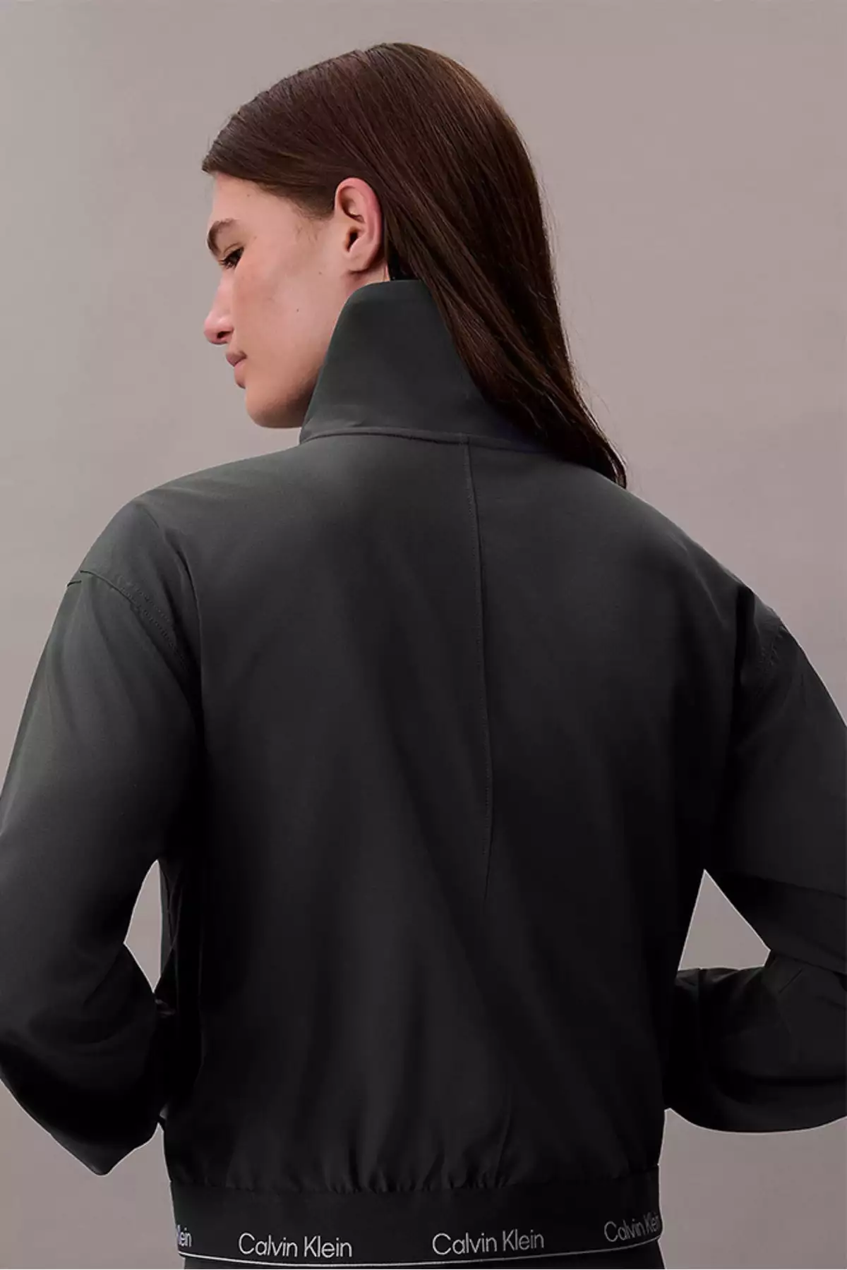 کاپشن زنانه فیت معمولی یقه دار - مشکی برند Calvin Klein - 985424909