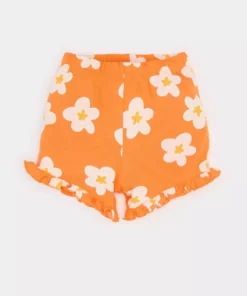 ست دو تکه دخترانه شامل تیشرت کوتاه آستین و شورت گلدار برند Defacto - 938634497