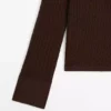 کاپشن با یقه V و بافتن مو به سبک بافتی برند Massimo Dutti - 957597219