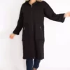 تمرین بزرگ زنانه کد 65n28345 با جزئیات زیپ و کلاهدار رنگ سیاه برند Şans - 155846262