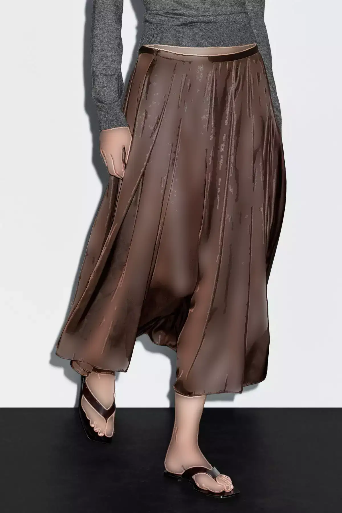 دامن میدی پیلیلی برند Massimo Dutti - 970217665
