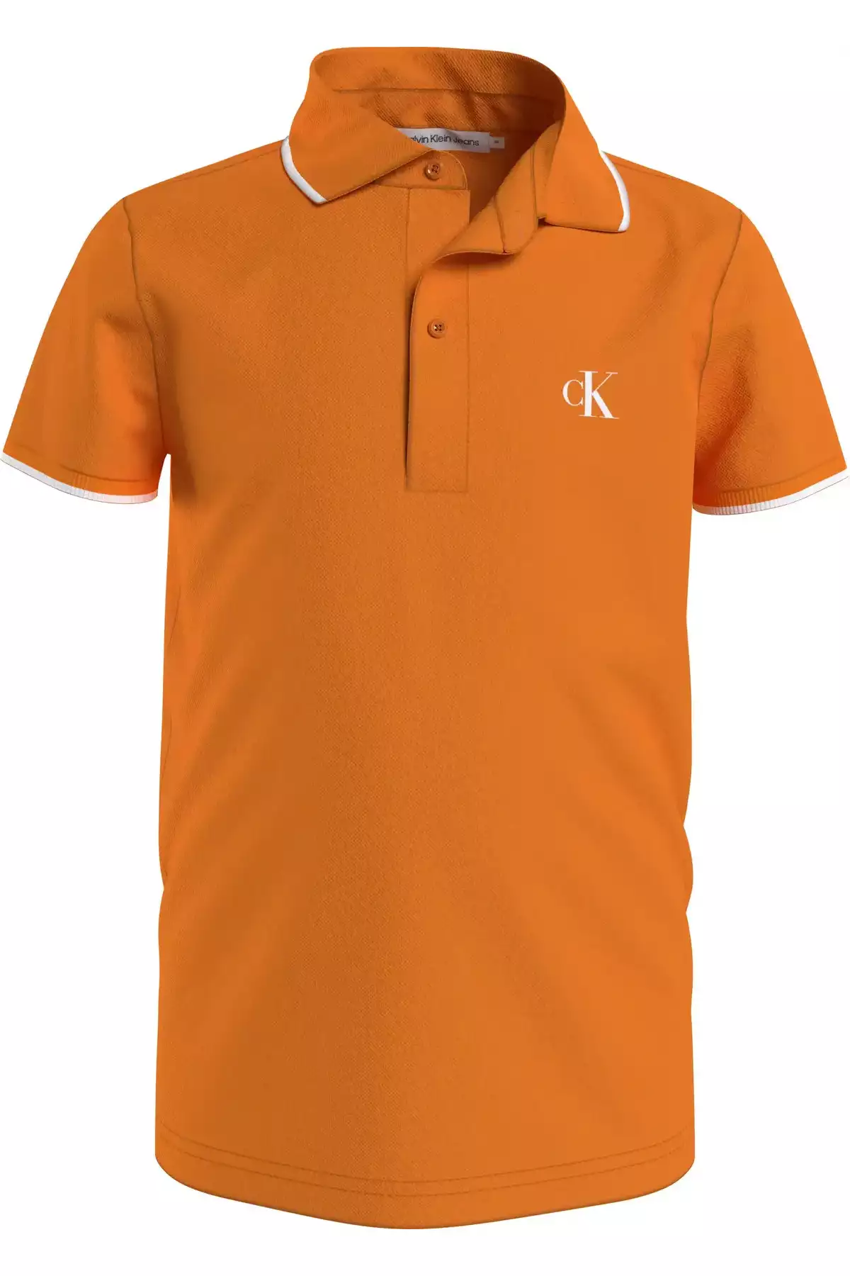 پ polo تی شرت مردانه نارنجی با طرح مونوگرام برند Calvin Klein - 984958595