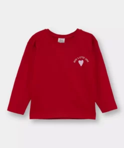 تیشرت بلند آستین با یقه دوچرخهای و طرح قلب برای دختر بچهها - ست ۲ عددی برند Defacto - 990917391