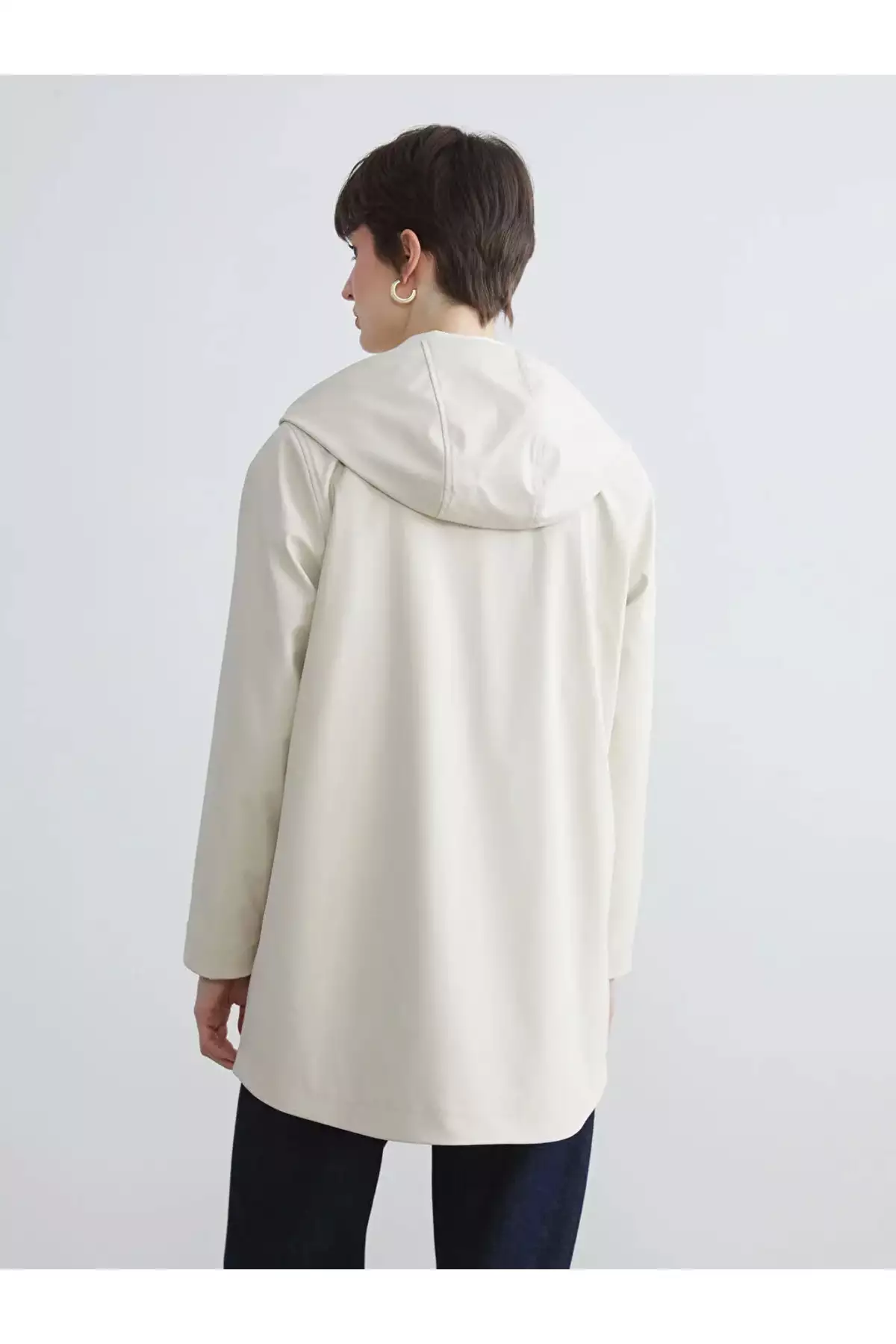 بارانی زنانه LCW Vision با کلاهدار به رنگ بژ برند LC Waikiki - 988203293