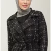 کاپ کلاهی تووید با کمربند 5507-04 مشکی برند sefamerve - 833441038