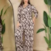 سرهمی زنانه با یقه کراواتی و آستین بلند طرح ویژن، مناسب برای سایز بزرگ و راحت. برند garajmood - 860427157