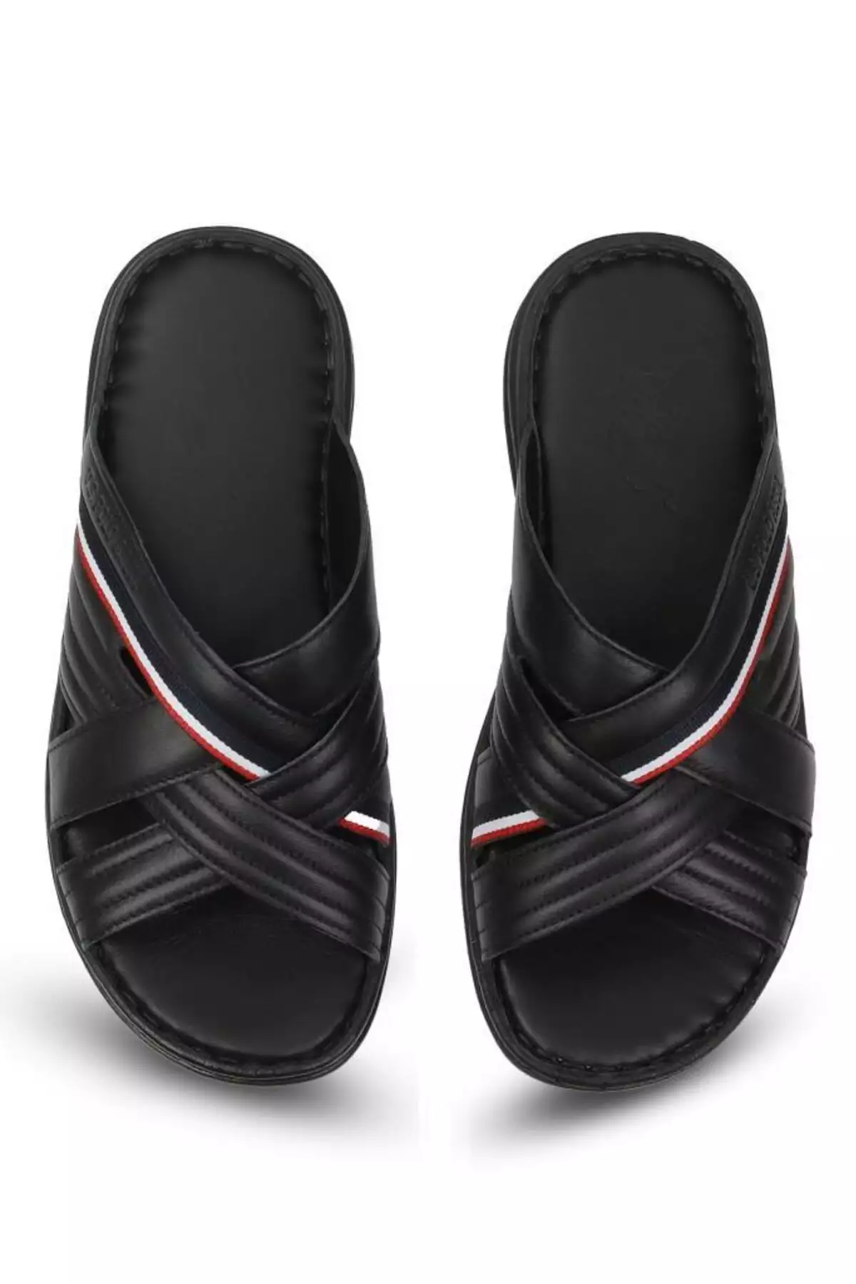 ترلیک مردانه مشکی دلما با زیره آناتومیک از چرم طبیعی برند U.S. Polo Assn. - 865541587
