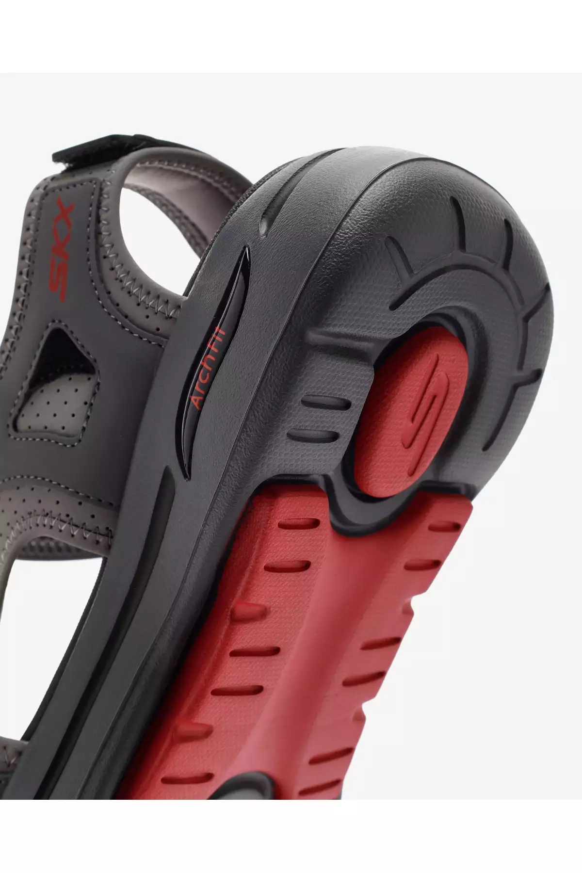 کفش صندل مردانه گوفوت Arch Fit مدل Mission II رنگ خاکستری 229064 Ccrd برند Skechers - 824536530