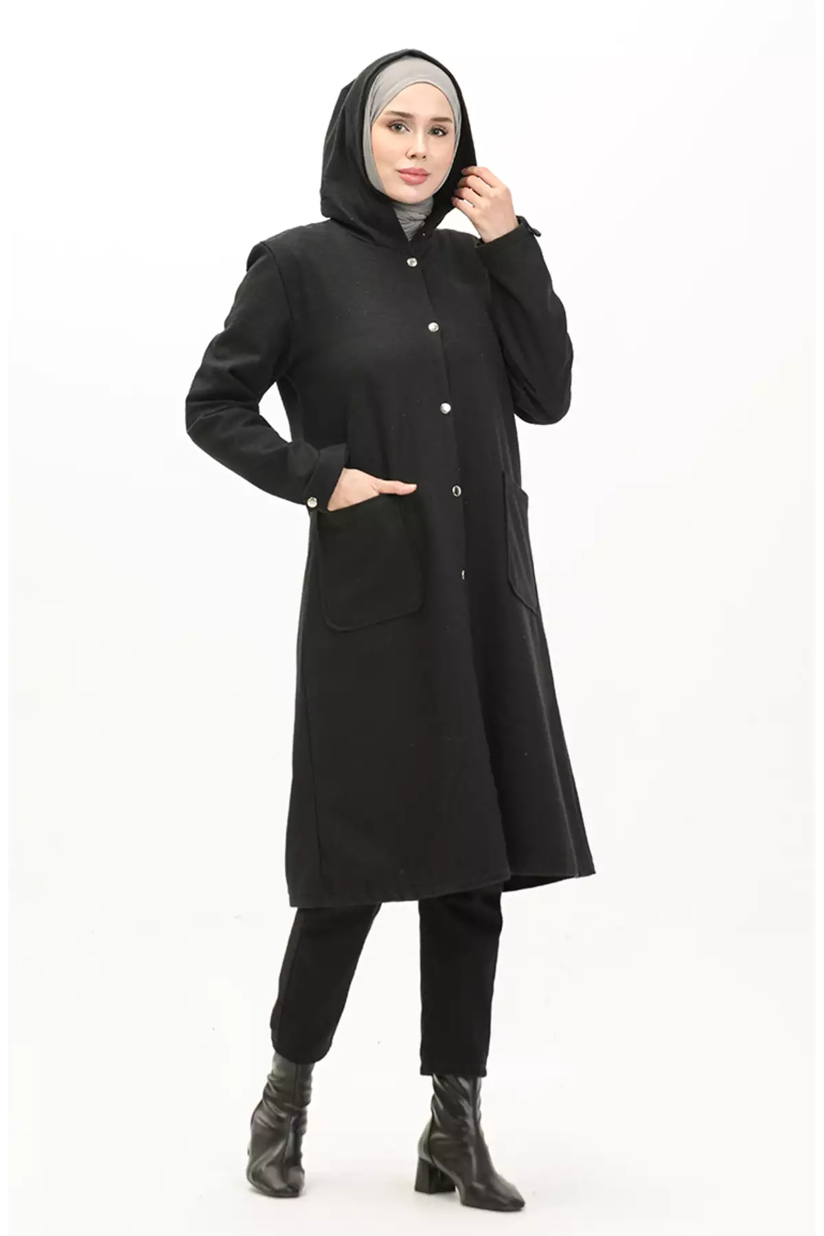 کاپشن کاشی کلاهدار 1691-07 مشکی برند sefamerve - 833440514