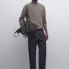 ژاکت با یقه دایرهای بافتنی برند Massimo Dutti - 977920169